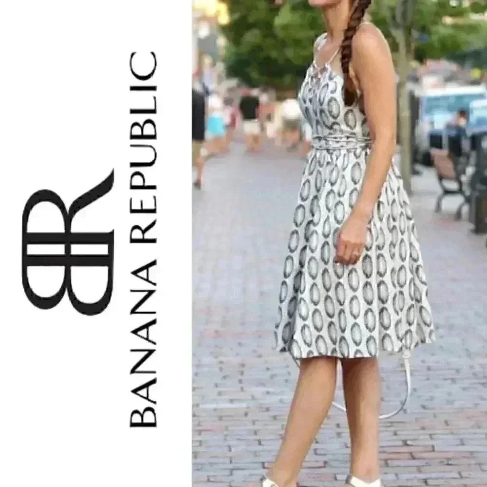 Banana Republic Dress Heritage Print Lace Up from Heritage Collection Size 4 - Picture 8 of 8